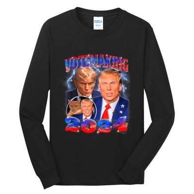 Trump Votemaxing 2024 Looksmaxxing Funny Mewing Meme Tall Long Sleeve T-Shirt