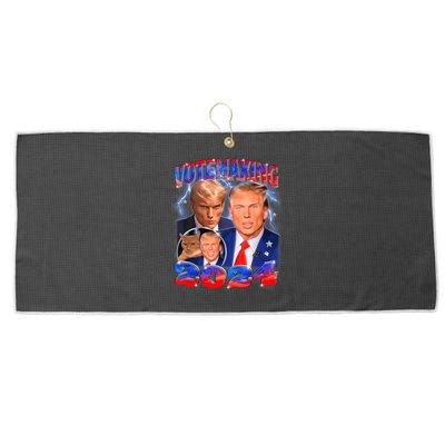 Trump Votemaxing 2024 Looksmaxxing Funny Mewing Meme Large Microfiber Waffle Golf Towel