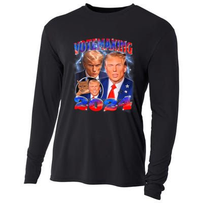 Trump Votemaxing 2024 Looksmaxxing Funny Mewing Meme Cooling Performance Long Sleeve Crew