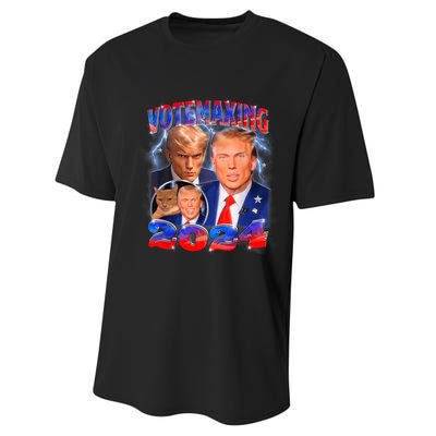 Trump Votemaxing 2024 Looksmaxxing Funny Mewing Meme Performance Sprint T-Shirt