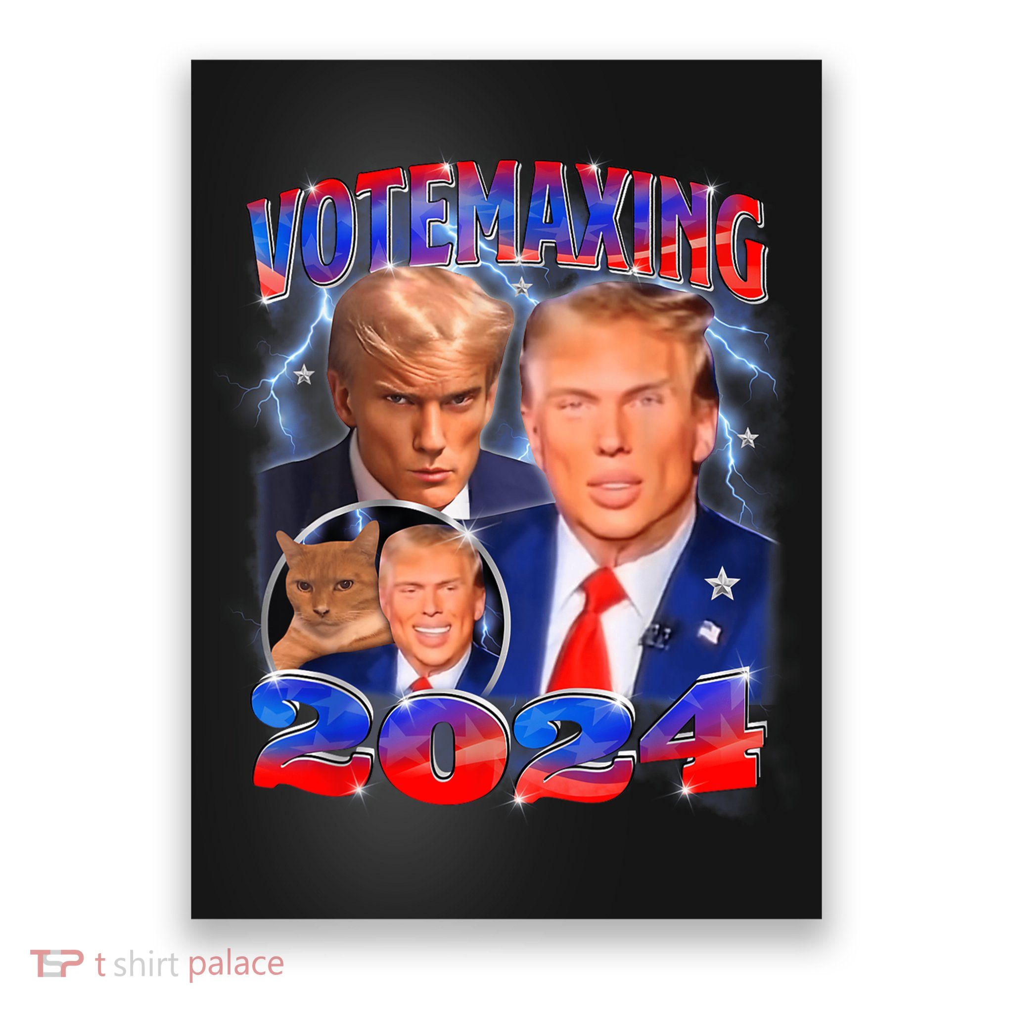 Trump Votemaxing 2024 Looksmaxxing Funny Mewing Meme Poster