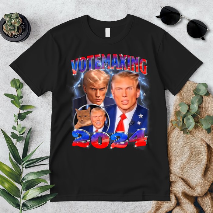 Trump Votemaxing 2024 Looksmaxxing Funny Mewing Meme Premium T-Shirt