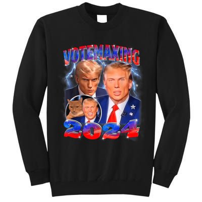Trump Votemaxing 2024 Looksmaxxing Funny Mewing Meme Tall Sweatshirt