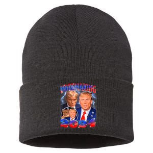 Trump Votemaxing 2024 Looksmaxxing Funny Mewing Meme Sustainable Knit Beanie