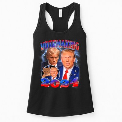 Trump Votemaxing 2024 Looksmaxxing Funny Mewing Meme Womens Tank Top