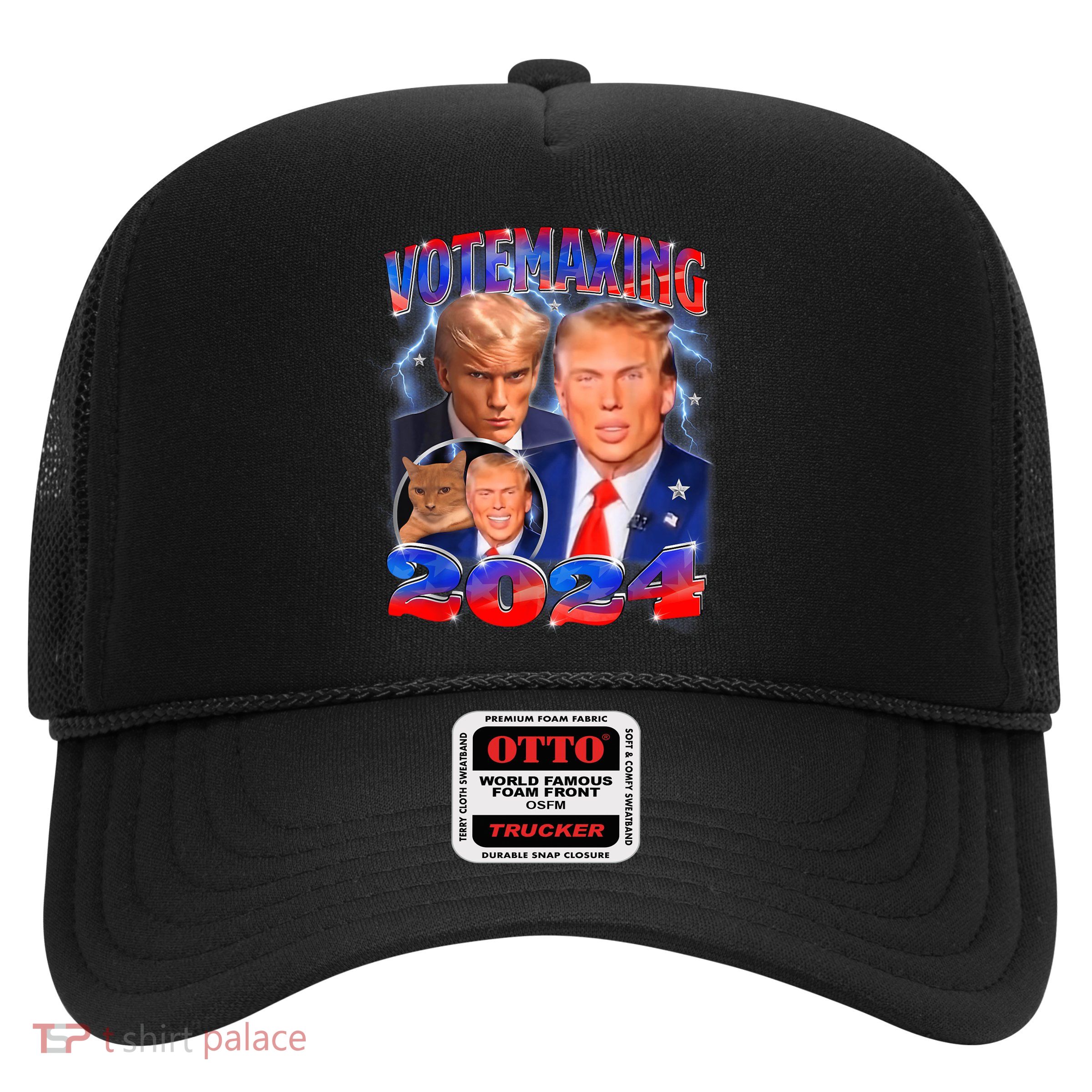 Trump Votemaxing 2024 Looksmaxxing Funny Mewing Meme Trucker Hat