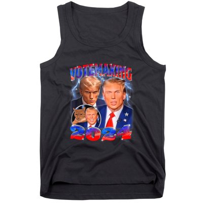 Trump Votemaxing 2024 Looksmaxxing Funny Mewing Meme Tank Top