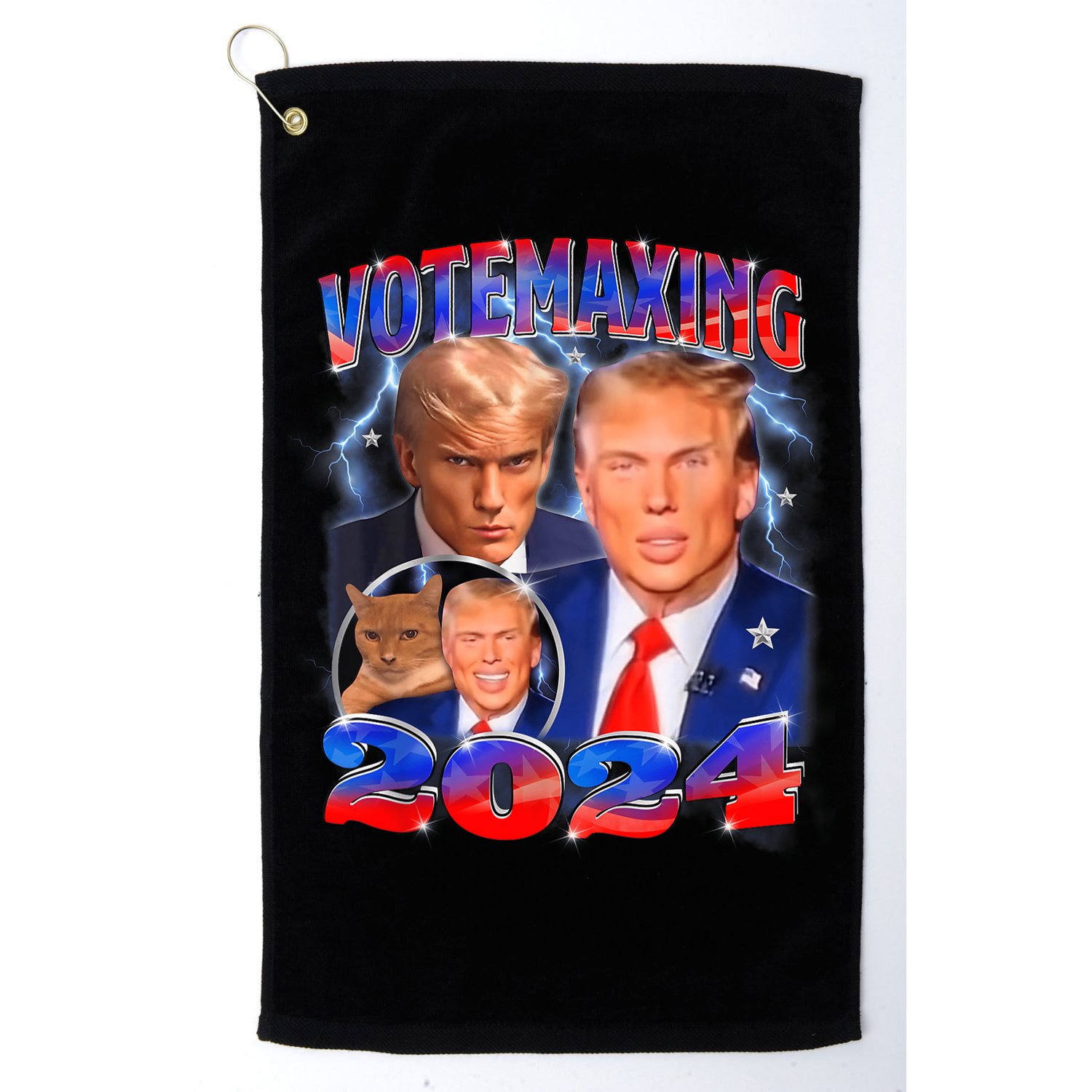 Trump Votemaxing 2024 Looksmaxxing Funny Mewing Meme Golf Towel