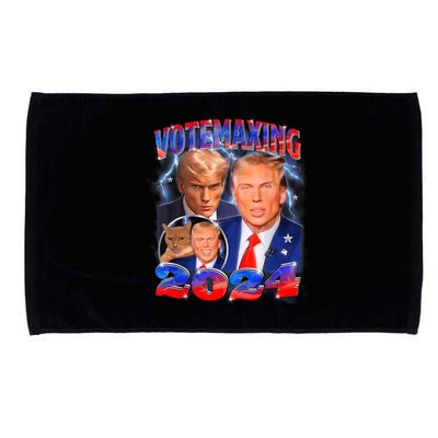 Trump Votemaxing 2024 Looksmaxxing Funny Mewing Meme Microfiber Hand Towel