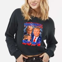 Trump Votemaxing 2024 Looksmaxxing Funny Mewing Meme Cropped Pullover Crew