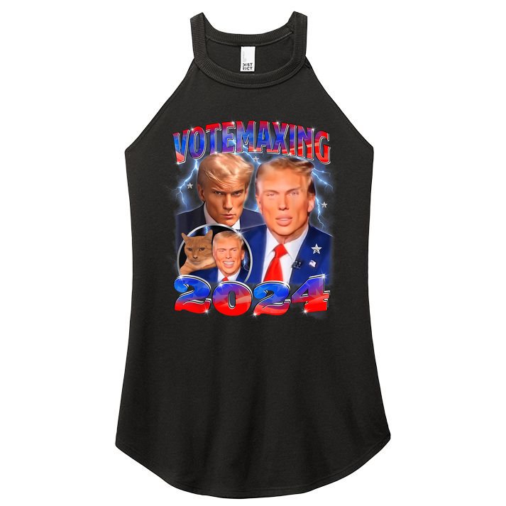 Trump Votemaxing 2024 Looksmaxxing Funny Mewing Meme Women's Perfect Tri Rocker Tank