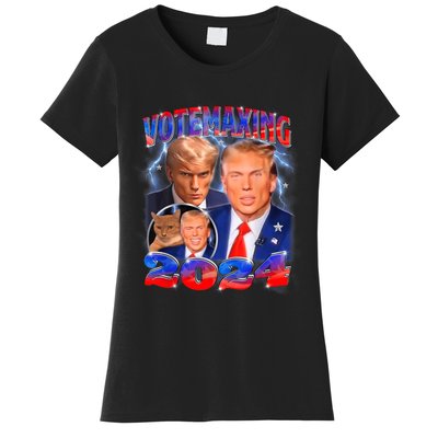 Trump Votemaxing 2024 Looksmaxxing Funny Mewing Meme Women's T-Shirt