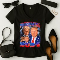 Trump Votemaxing 2024 Looksmaxxing Funny Mewing Meme Women's V-Neck T-Shirt