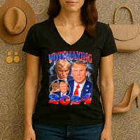 Trump Votemaxing 2024 Looksmaxxing Funny Mewing Meme Women's V-Neck T-Shirt