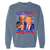Trump Votemaxing 2024 Looksmaxxing Funny Mewing Meme Garment-Dyed Sweatshirt