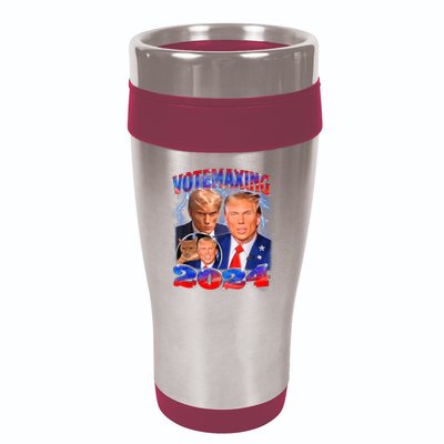 Trump Votemaxing 2024 Looksmaxxing Funny Mewing Meme 16oz Travel Tumbler