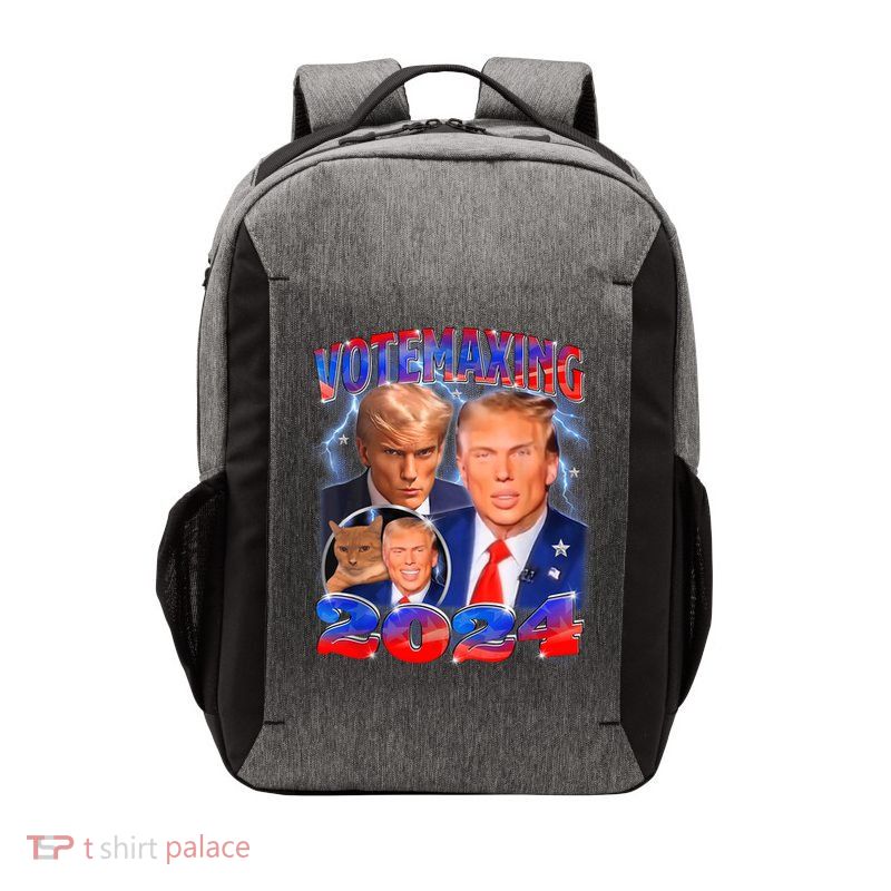 Trump Votemaxing 2024 Looksmaxxing Funny Mewing Meme Vector Backpack