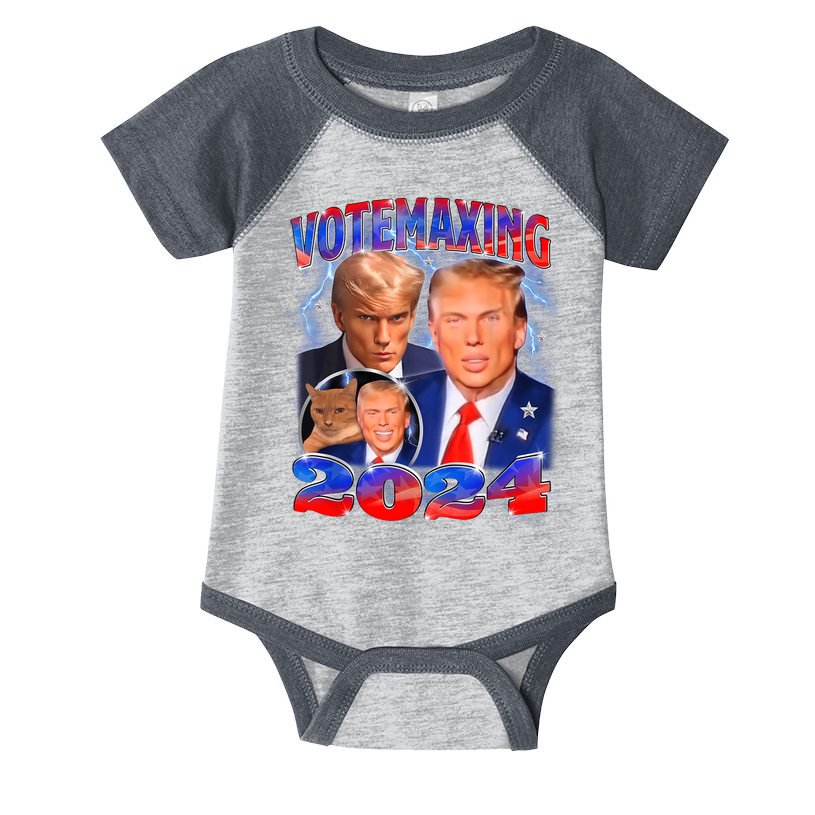 Trump Votemaxing 2024 Looksmaxxing Funny Mewing Meme Infant Baby Jersey Bodysuit
