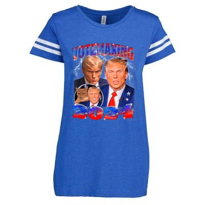 Trump Votemaxing 2024 Looksmaxxing Funny Mewing Meme Enza Ladies Jersey Football T-Shirt