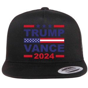 Trump Vance 2024 For President Vp Usa Election Patriotic Flat Bill Trucker Hat