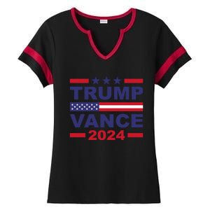 Trump Vance 2024 For President Vp Usa Election Patriotic Ladies Halftime Notch Neck Tee