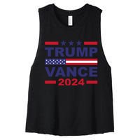 Trump Vance 2024 For President Vp Usa Election Patriotic Women's Racerback Cropped Tank