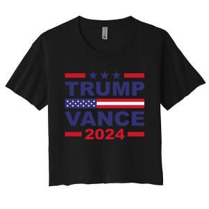 Trump Vance 2024 For President Vp Usa Election Patriotic Women's Crop Top Tee