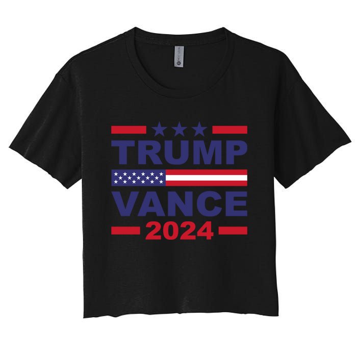 Trump Vance 2024 For President Vp Usa Election Patriotic Women's Crop Top Tee