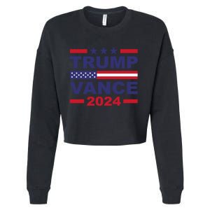 Trump Vance 2024 For President Vp Usa Election Patriotic Cropped Pullover Crew