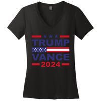 Trump Vance 2024 For President Vp Usa Election Patriotic Women's V-Neck T-Shirt