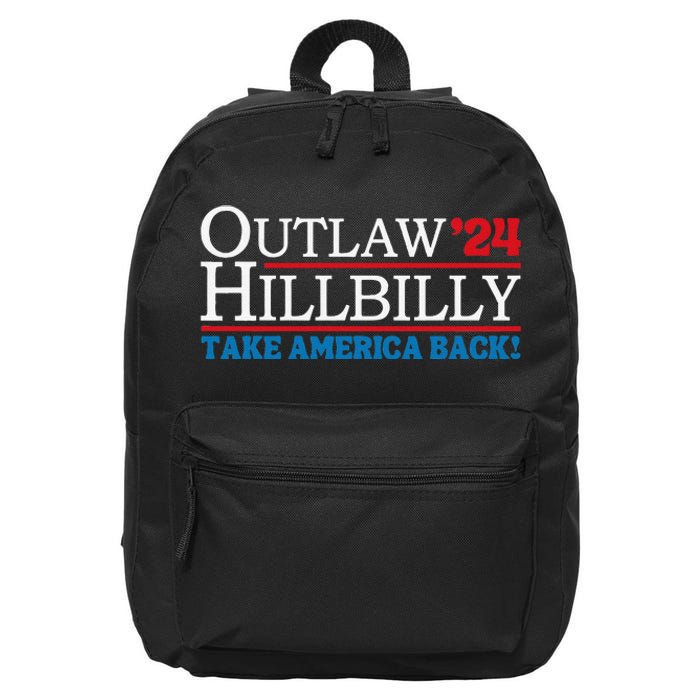 Trump Vance 2024 Outlaw Hillbilly Us Flag Vintage Elections 16 in Basic Backpack