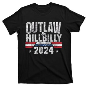 Trump Vance 2024 Outlaw Hillbilly 2024 Retro Usa Flag T-Shirt