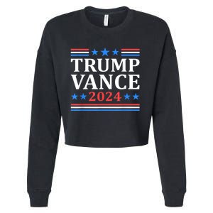 Trump Vance 2024 For President Vp Usa Election Patriotic Cropped Pullover Crew