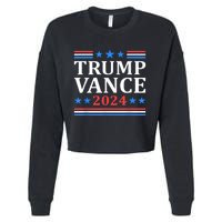 Trump Vance 2024 For President Vp Usa Election Patriotic Cropped Pullover Crew