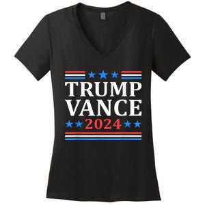 Trump Vance 2024 For President Vp Usa Election Patriotic Women's V-Neck T-Shirt