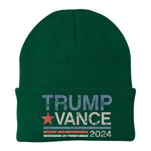 Trump Vance 2024 Retro Stripe Trump Jd Vance Knit Cap Winter Beanie