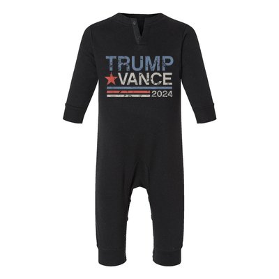 Trump Vance 2024 Retro Stripe Trump Jd Vance Infant Fleece One Piece