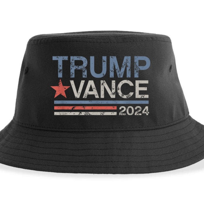 Trump Vance 2024 Retro Stripe Trump Jd Vance Sustainable Bucket Hat