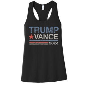 Trump Vance 2024 Retro Stripe Trump Jd Vance Women's Racerback Tank