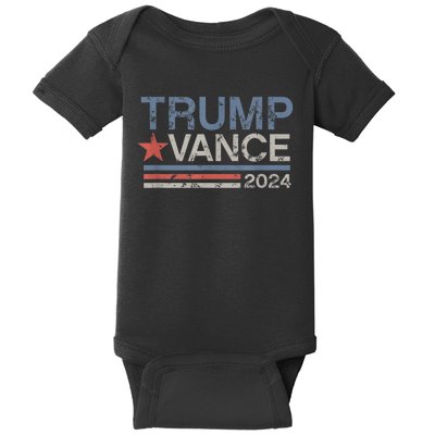 Trump Vance 2024 Retro Stripe Trump Jd Vance Baby Bodysuit