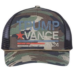 Trump Vance 2024 Retro Stripe Trump Jd Vance Retro Rope Trucker Hat Cap