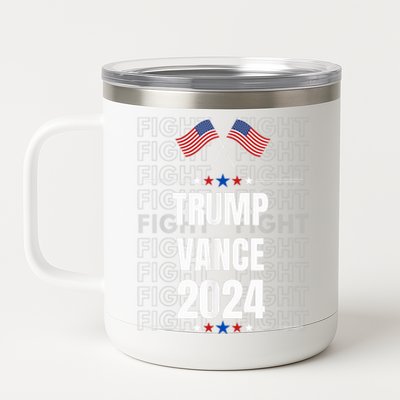 Trump Vance 2024 For President Vp Usa Election Patriotic Usa 12 oz Stainless Steel Tumbler Cup