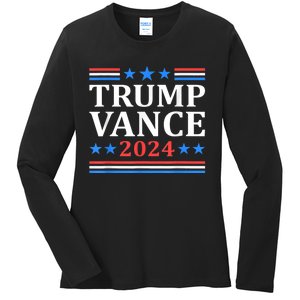 Trump Vance 2024 For President Vp Usa Election Ladies Long Sleeve Shirt