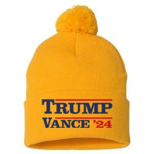 Trump Vance 24 Trump Vance 2024 Vote President 2024 Pom Pom 12in Knit Beanie