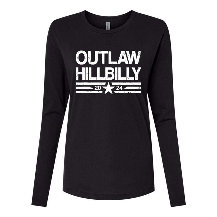 Trump Vance 2024 Outlaw Hillbilly Us Flag Vintage Womens Cotton Relaxed Long Sleeve T-Shirt