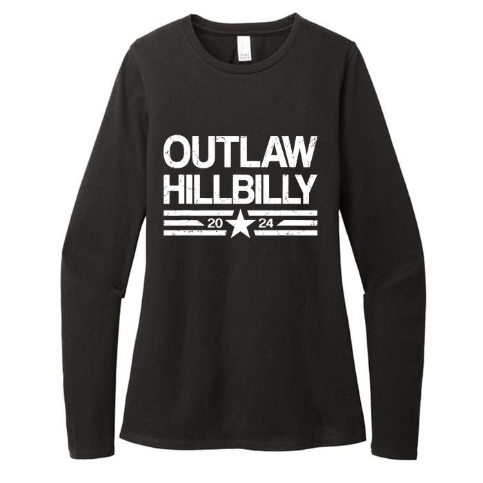 Trump Vance 2024 Outlaw Hillbilly Us Flag Vintage Womens CVC Long Sleeve Shirt