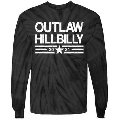 Trump Vance 2024 Outlaw Hillbilly Us Flag Vintage Tie-Dye Long Sleeve Shirt