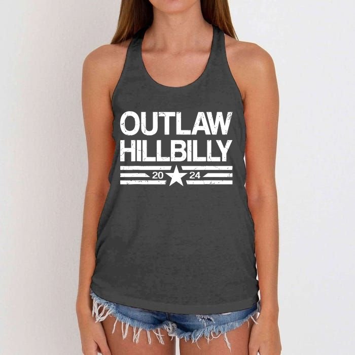 Trump Vance 2024 Outlaw Hillbilly Us Flag Vintage Women's Knotted Racerback Tank