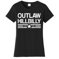 Trump Vance 2024 Outlaw Hillbilly Us Flag Vintage Women's T-Shirt