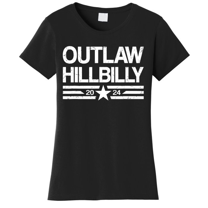 Trump Vance 2024 Outlaw Hillbilly Us Flag Vintage Women's T-Shirt